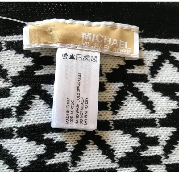 NWT~MICHAEL KORS SCARF, HAT & GLOVE SET BLACK/WHITE O/S - Picture 7 of 7